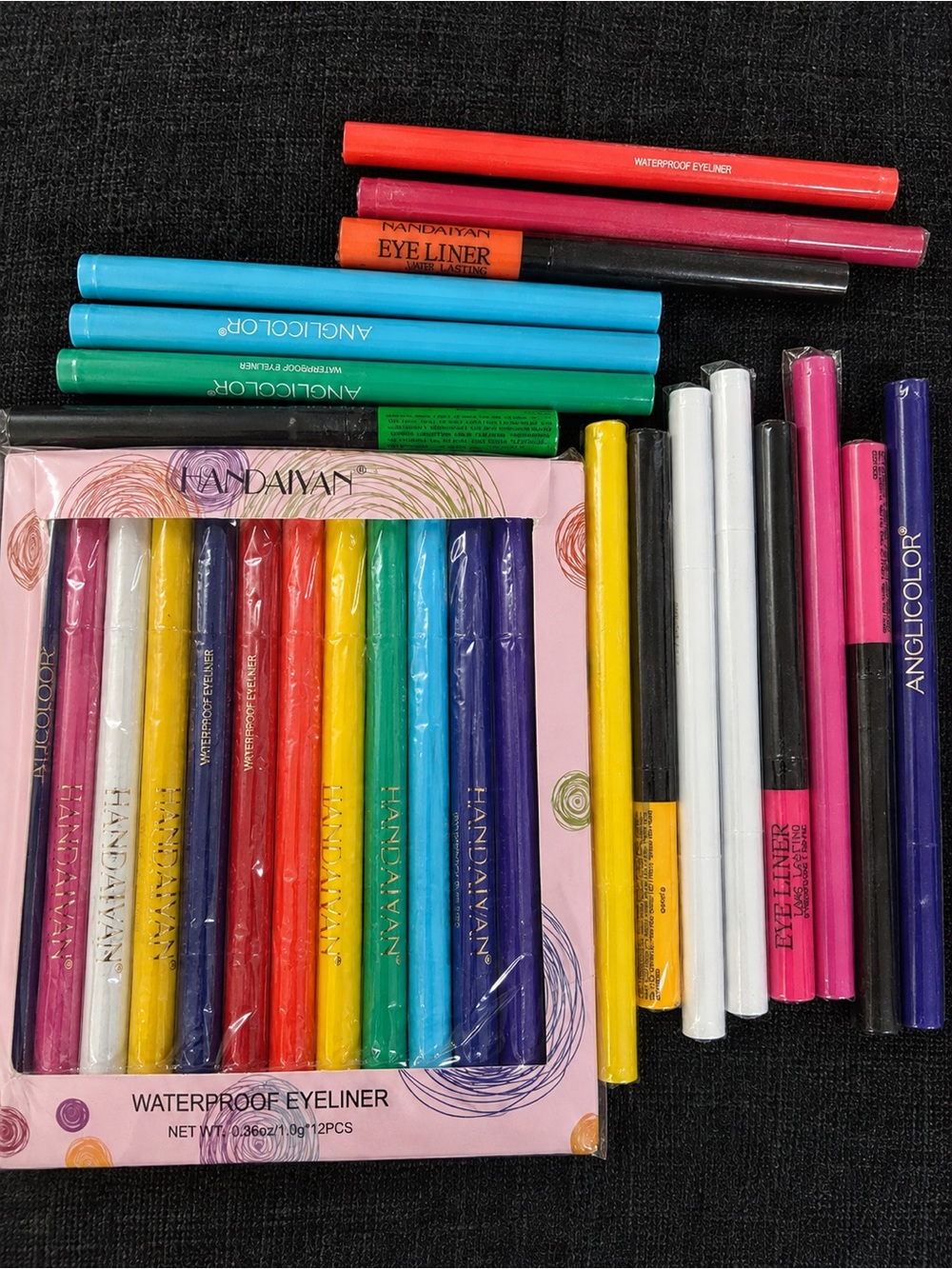 Waterproof Colored Eyeliner Set — Vibrant Multicolor Shades 26+